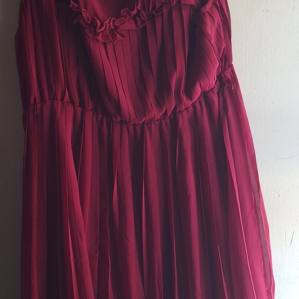 Women's Mini Dress in Deep Wine Red